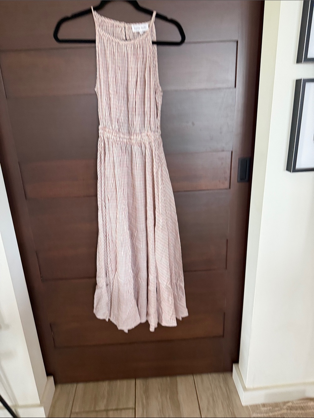 Bella Dahl Cut Out Back Midi Halter Dress - Sunwashed Check